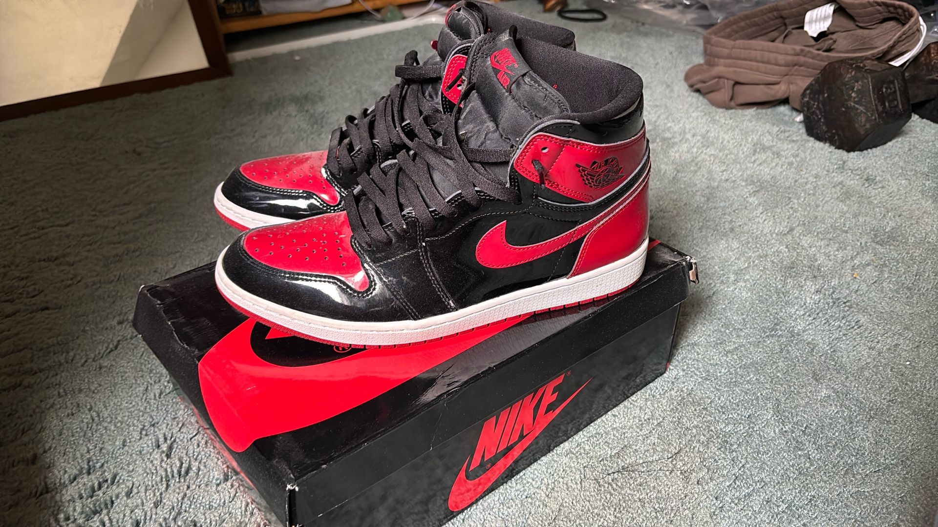 Jordan One Patent Bred Size 12 Worn 8/10