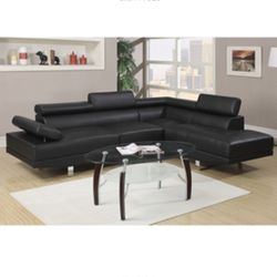 Gorgeous Black Colored 2 piece Sectional Set