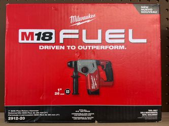 NEW! Milwaukee 2912-20 M18 FUEL 1" SDS Plus AVS 3-Mode Rotary Hammer