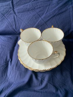 Gladstone china teacup and saucer set of 3