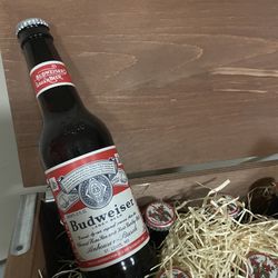 Budweiser Lager Beer, Wooden Crate, Original, Unopened Contents, Perfect Christmas Gift