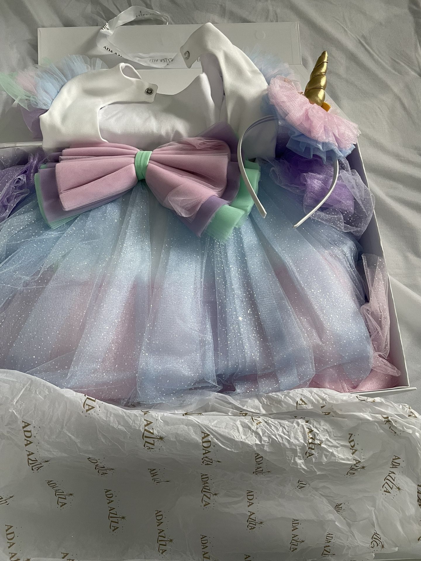 Unicorn Dress For Girls  6 T ,New 