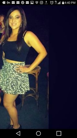 Black and white flower skirt.