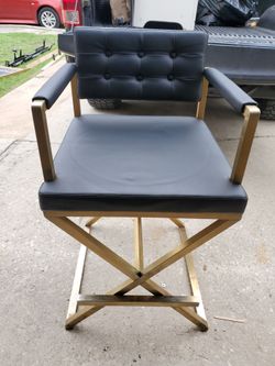 Director Black Gold Steel Stool