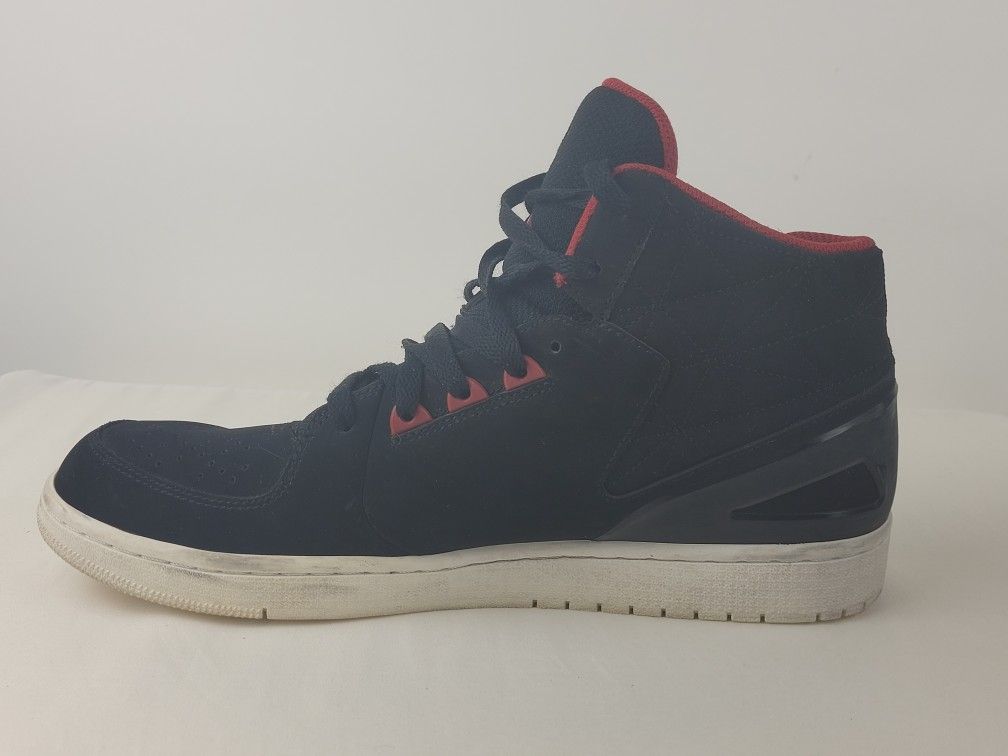 Nike Air Jordan Flight Shoes Black Red High Top Basketball