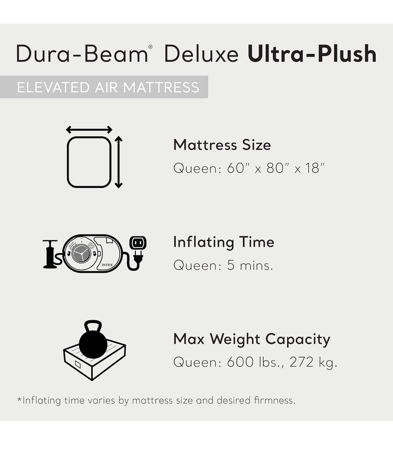 Queen Built In Pump Intex Air Mattress
