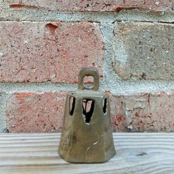 Vintage Small Brass Etched Bell 