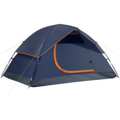 6 person Camping Tent, Waterproof Family Tent with Removable Rainfly and Carry Bag, Lightweight Tent with Stakes for Camping, Traveling, Backpacking