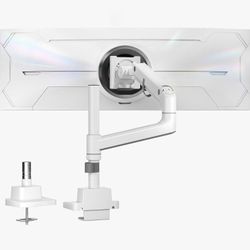 monTEK 17-57 Inch Ultrawide Monitor Arm for Up to 59.4lbs Screens, Aluminum Heavy-Duty Gas Spring Single Curved Screen Adjustable Monitor Stand,75/100