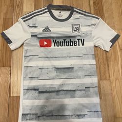LAFC 2019 Away Adidas white and grey jersey #MLS #socceryjersey
