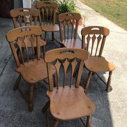 6 Nice Solid Wood Chairs 