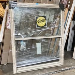 New window , vinyl , almond , Pella , 42 by 54