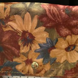 Leather Clutch Purse Floral Like New