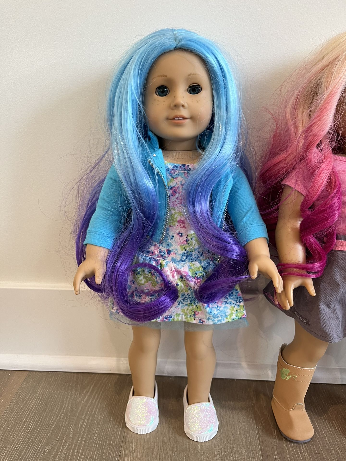 American Girl Doll Blue Purple Hair And Blue Eyes