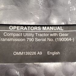 John Deere Operators Manual Compact Utility Tractor With Gear Transmission 790 
