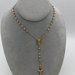 14KT Yellow Gold Tri-Color The 24” Rosary 14grams (70485634)