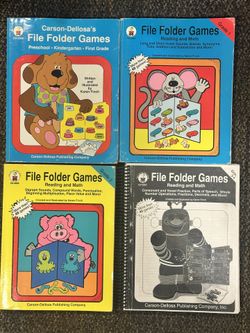 4 Books Of File Folder Games Preschool To 4th