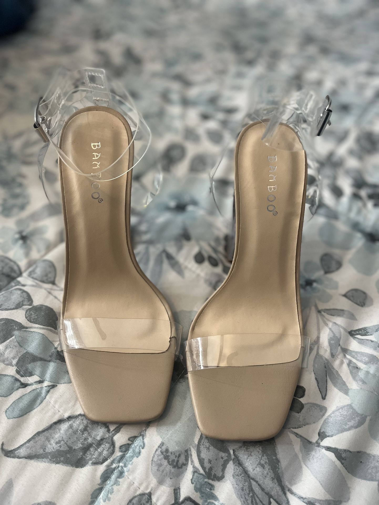 Clear strap heels