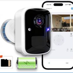 New-2026 Upgraded Wireless Security Camera, 5MP WiFi Battery Powered Camera for Home Security with AI Motion Detection, Spotlight, 2-Way Talk, Siren, 