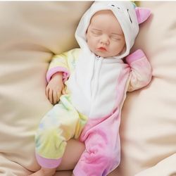 GiggleBabble 18 Inch Realistic Reborn Silicone Baby Doll - Silicone-Made And Lifelike - Eyes Closed - A Cherished Friend And Excellent Gift For Kids -