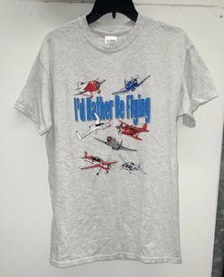 Vintage “I’d Rather Be Flying” Aviation Airplane Pilot Gildan T Shirt  Mens M