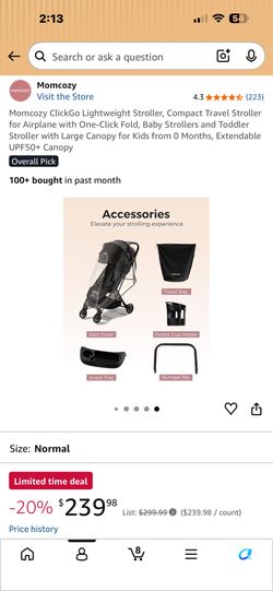 Momcozy click and go stroller