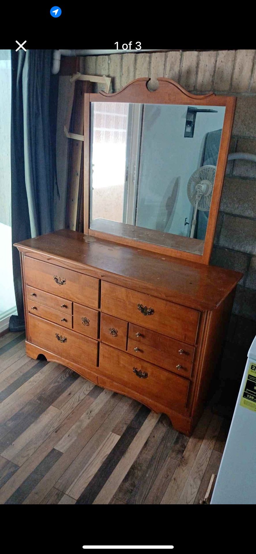 Solid Wood Dresser With Mirror