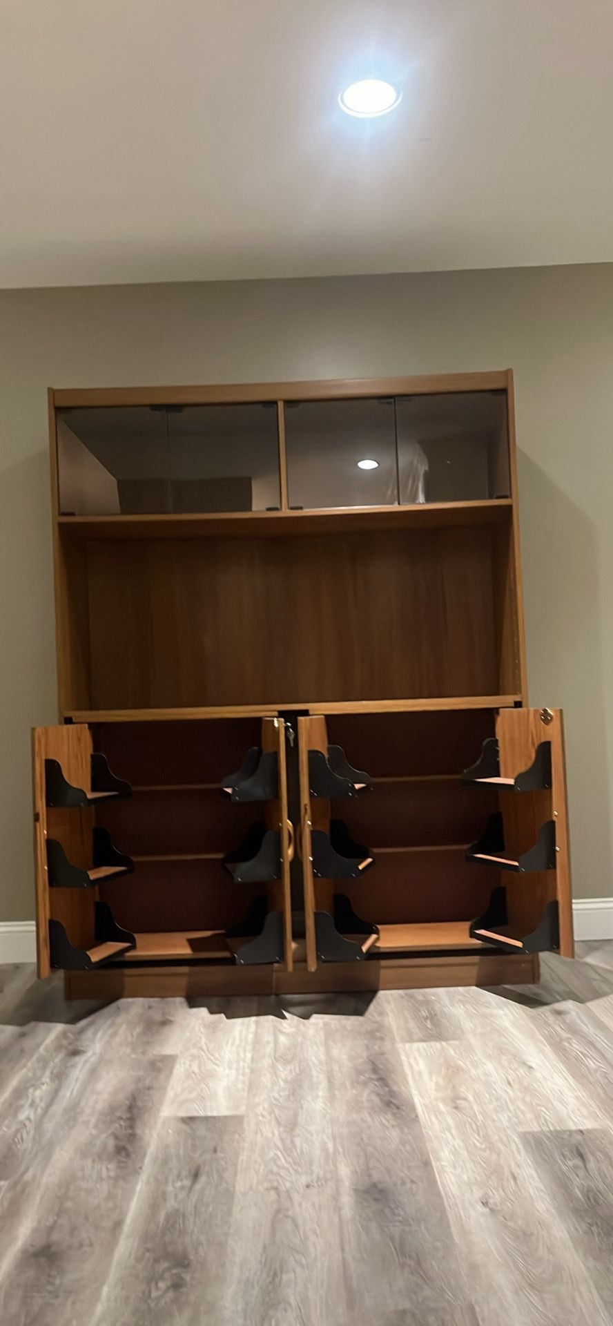 Brown entertainment stand