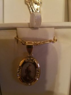 Cadena con dige de san judas tadeo oro laminado