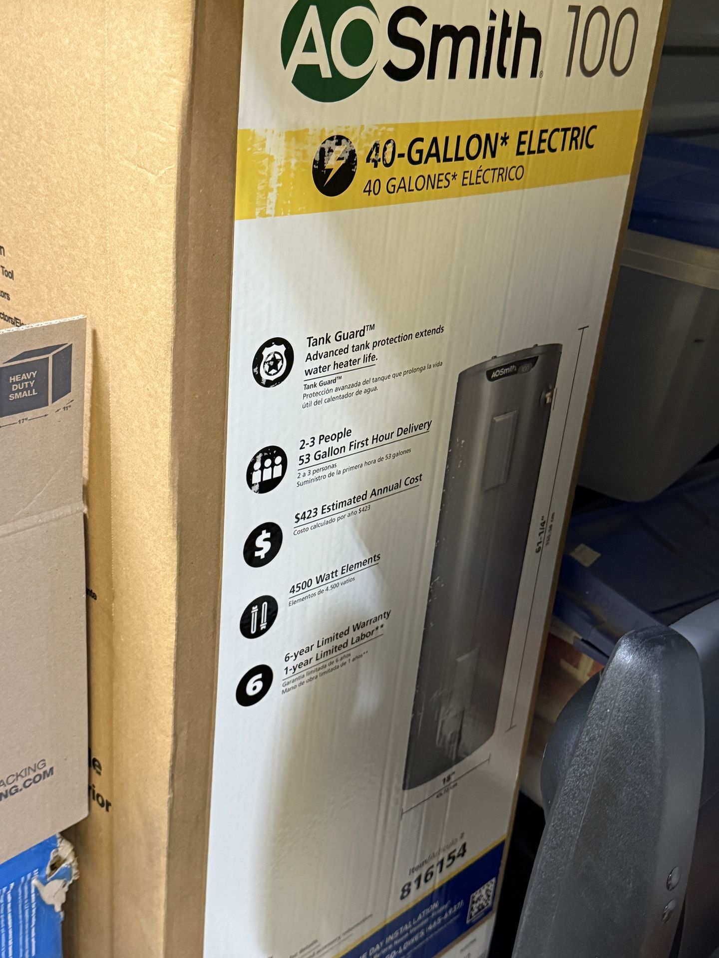New 40 Gallon Electric Hot Water Heater