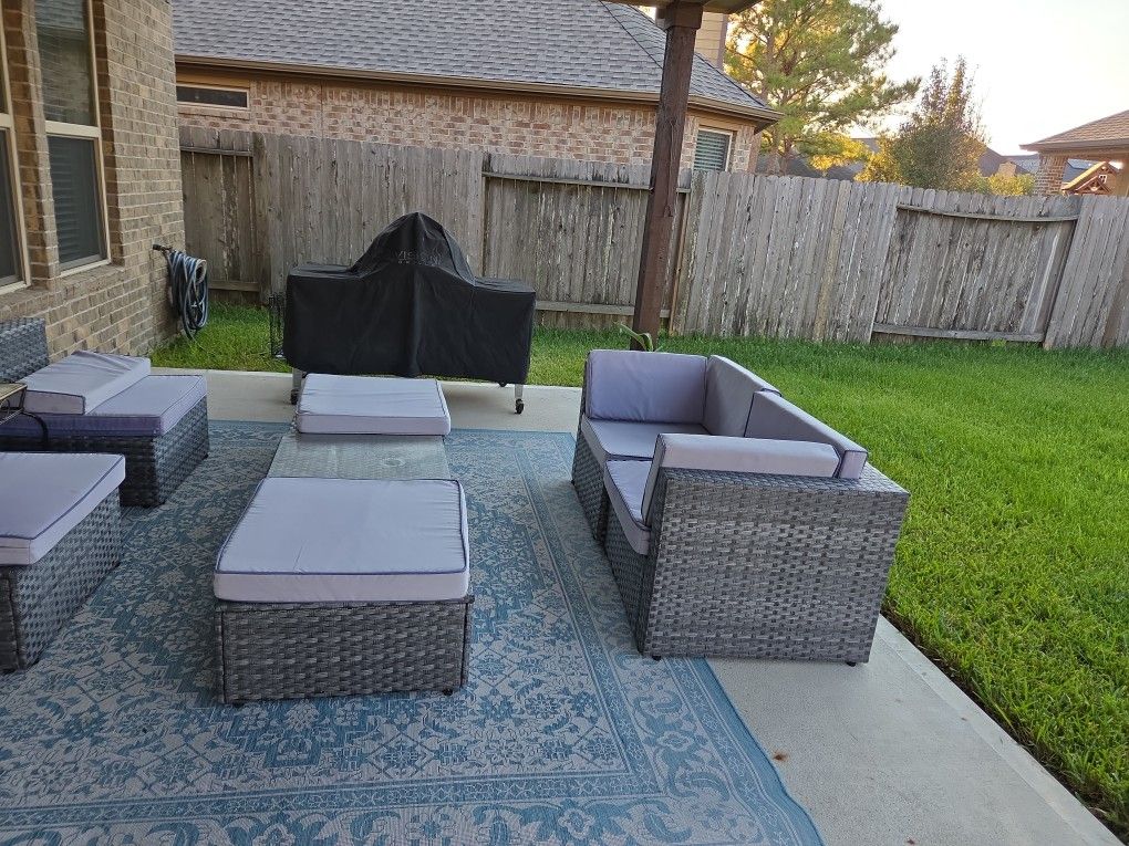 Grill and patio furniture