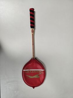 Vintage Slazenger fire power model wooden racket for badminton or squash.