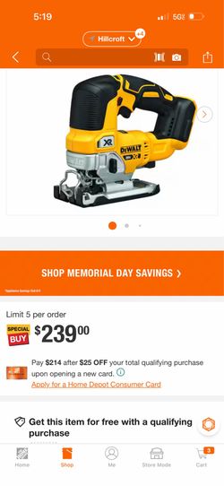 DEWALT XR DCS334B 20V Cordless Jigsaw Yellow Black MPN DCS334B