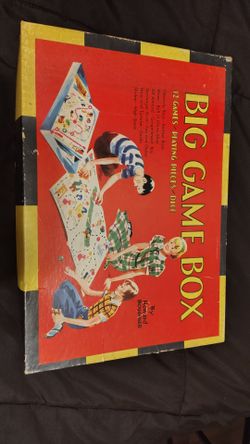 1954 Saalfield Big Game Box Board Game COMPLETE 12 Games