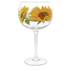 🌻Ginology SUNFLOWER Wine Glass Set (2) 