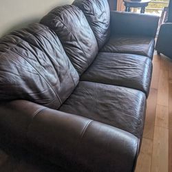 Leather Sleep Queen Sofa And Recliner For sale 