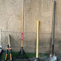 Bundle: Trimming scissors, Leaf Reak, Peak ax, Shovel  