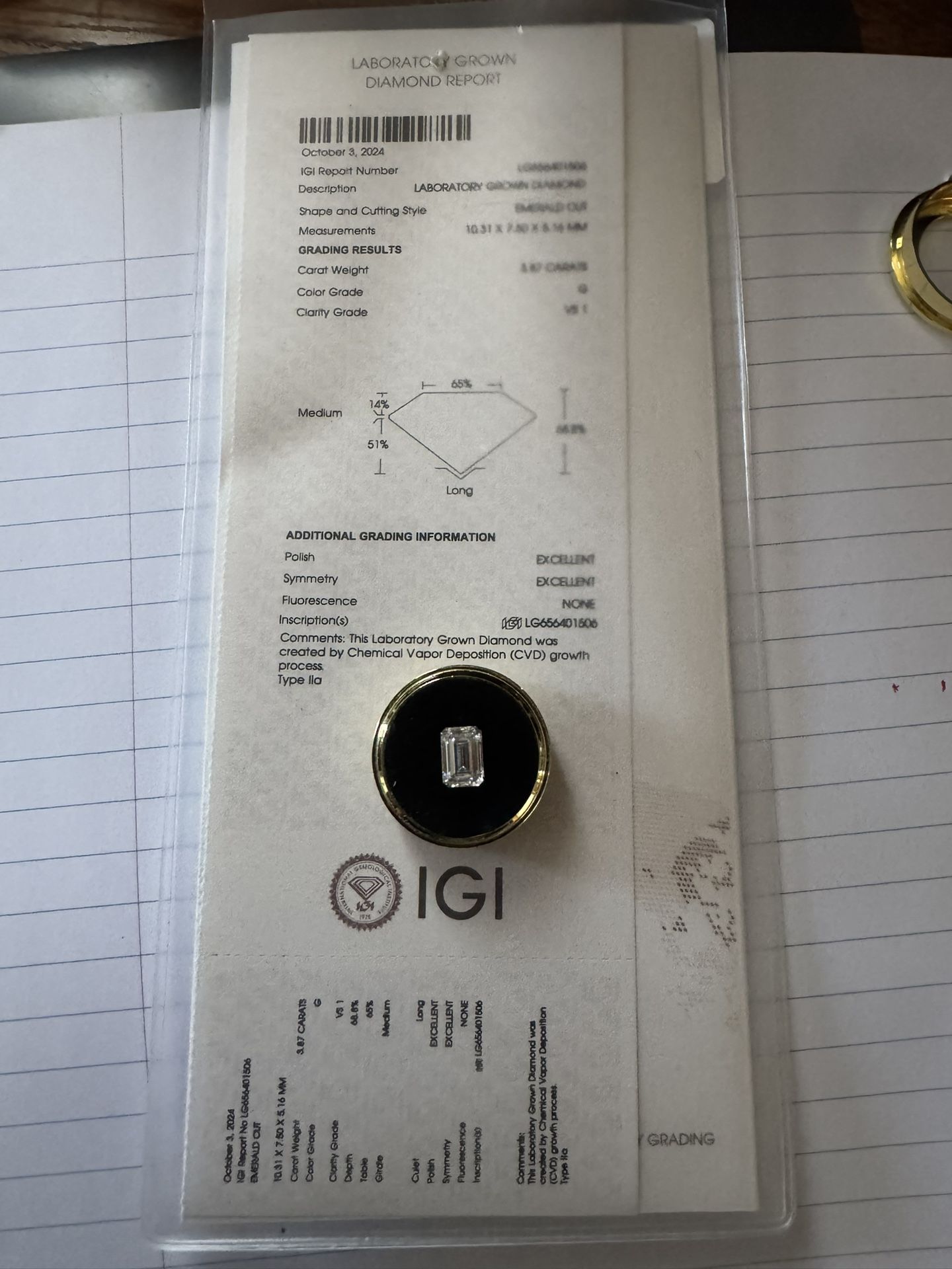 3.87 Carat Emerald Diamond