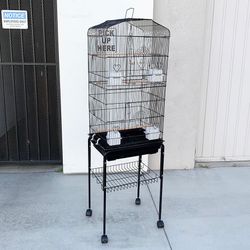 (Brand New) $60 Small to Medium Bird Cage 60” Tall Parrot Parakeet Cockatiel Bird Cage 18x14x60” Rolling Stand