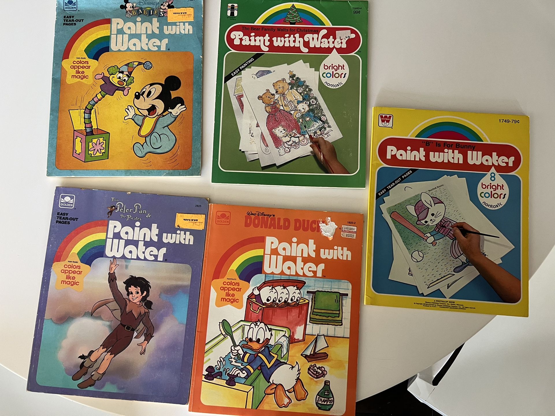 Set Of 5 Like New Paint With Water Activity Books For Kids