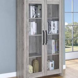 Tall Curio Cabinet With 2 Glass Doors!  So Many Uses! 
