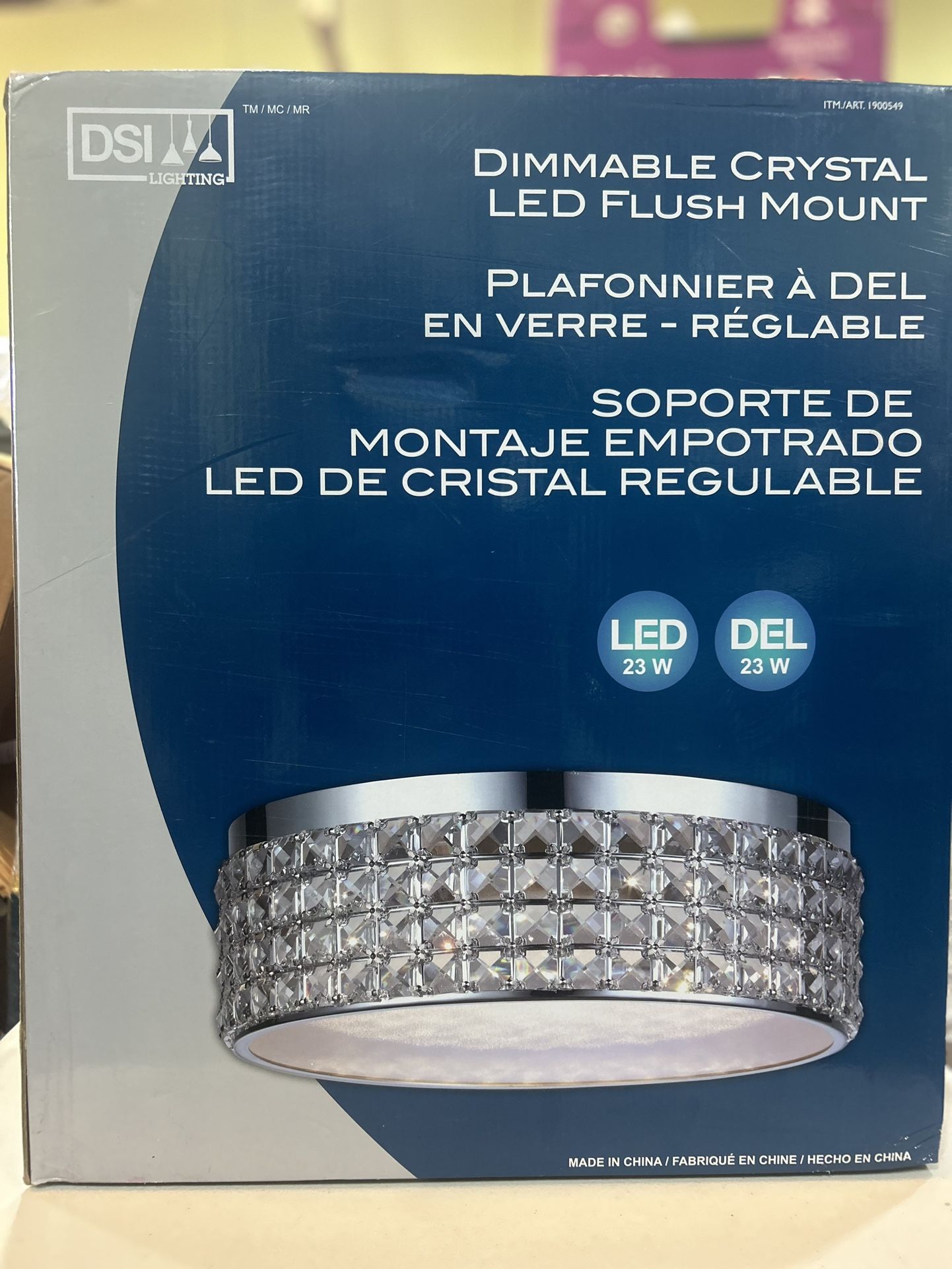 DSI Lighting Callisto Crystal Ceiling LED Flush Mount Dimmable Light - NEW