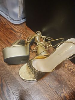 Tall Gold Platform Heels