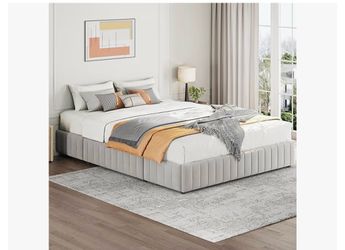 Queen bed frame with storage