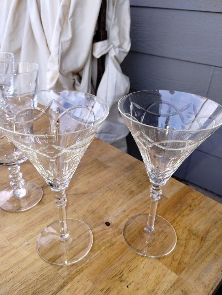 Crystal Set Of 2 Martini Glasses
