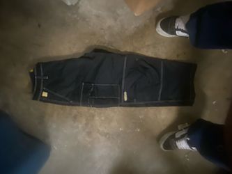 Empyre Ultra Loose Embroidered Cell Phone Black Cargo Pants