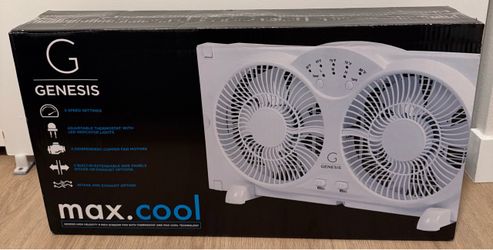 Genesis Twin Window Fan with 9 in. Blades and Thermostat