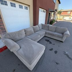 Sectional Couch – Gray Corduroy