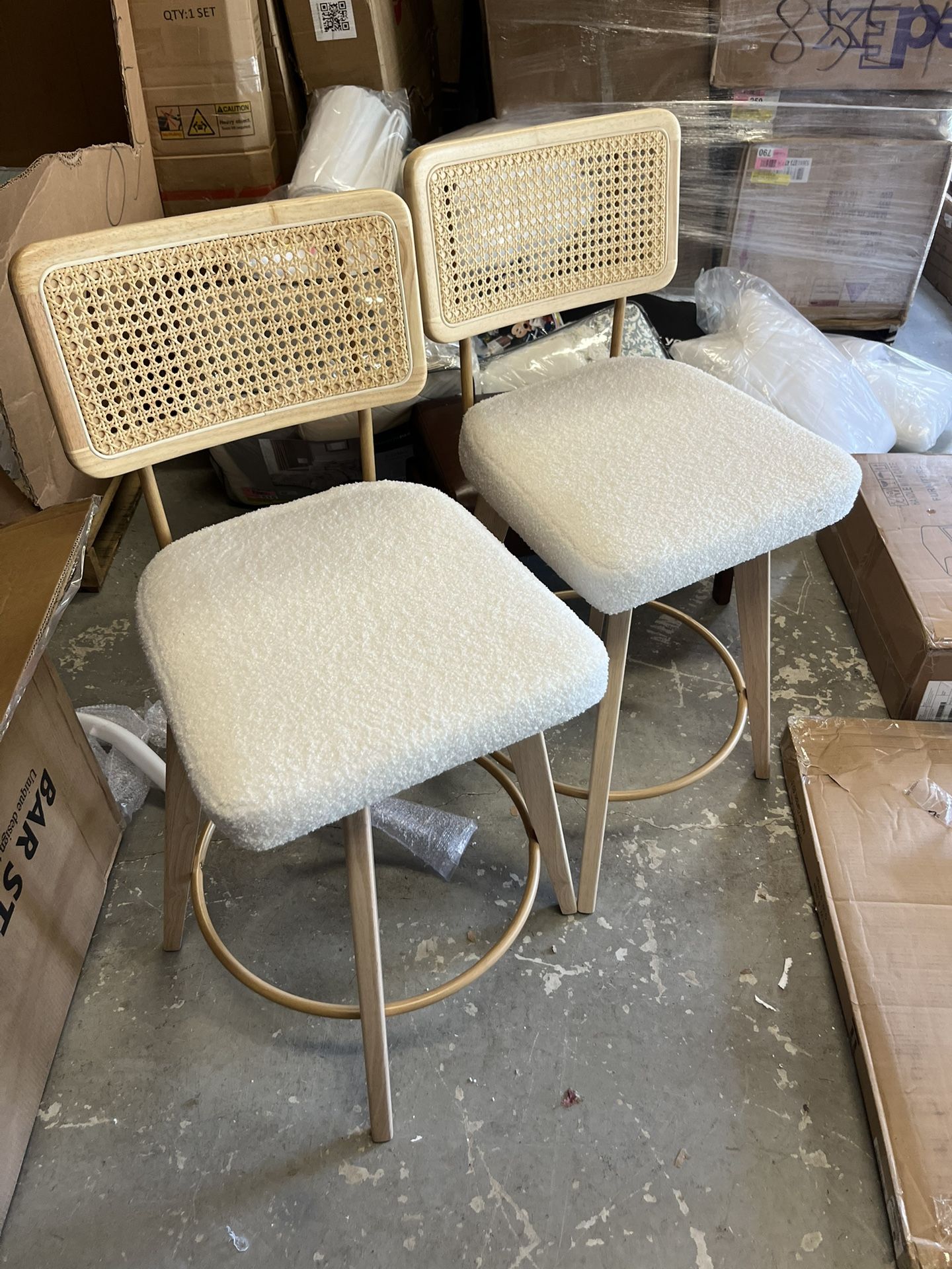 Zesthouse 26.2in Rattin Counter Height Set Of 2 Stools