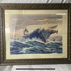 Arthur Beaumont 1965 USS Enterprise CVN-65, Long Beach, Bainbridge signed Print